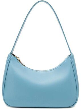 Women Lake Blue Shoulder Tote Bag Cute Hobo Mini Clutch Zipper Bag
